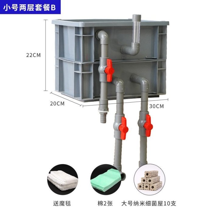 現貨熱銷-魚缸過濾水循環系統周轉箱過濾箱滴流盒魚缸過濾盒魚池多重過濾箱滿仟免運