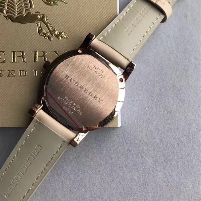 Burberry bu9131 女錶 牛皮 34mm 女款 時尚休閒手錶