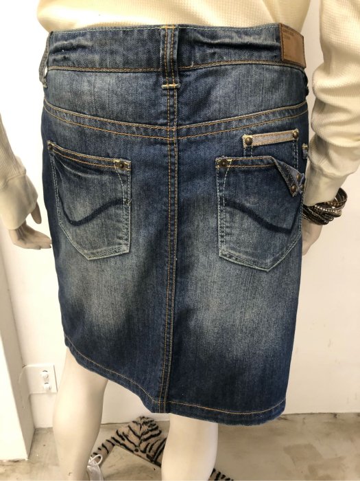 N0155 全新丹麥only limitless denim 29腰設計款無彈牛仔裙窄裙denim skirt J-Lounge