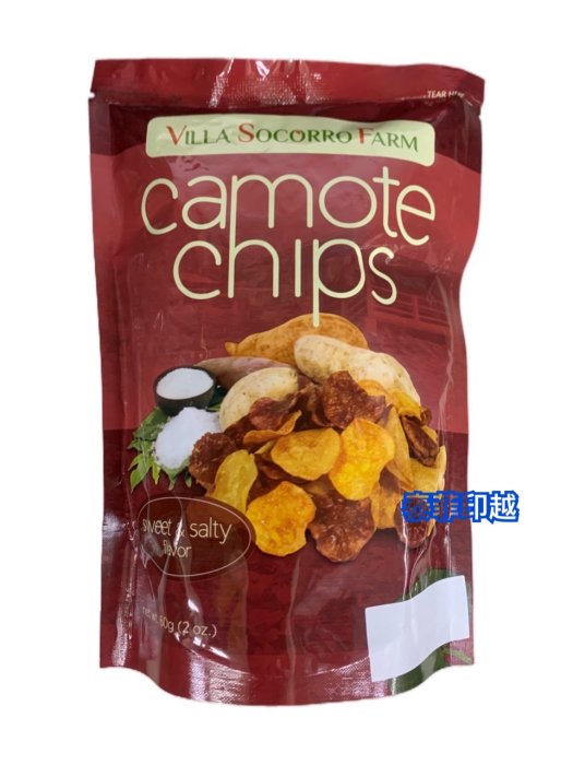 {泰菲印越} 菲律賓 vila socorro farm camote chips 地瓜餅 鹹甜風味 60克