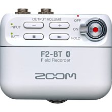 ZOOM F2-BT 微型錄音機-藍牙版(黑/白) 附領夾麥克風 48kHz/32-bit 使用兩截4號電池 公司貨