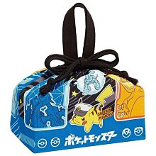 =海神坊=日本製 664861 Skater KB7 寶可夢皮卡丘 束口手提袋100%純綿便當袋餐袋飯盒袋野餐袋2.5L