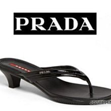 喬瑟芬【PRADA】限時特價$11800~2014春夏 黑色漆皮 Thong Sandal 人字夾腳 低跟 涼鞋