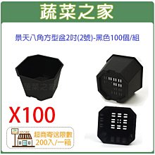 【蔬菜之家滿額免運】景天八角方型盆2吋(2號)-黑色100個/組-此商品運費選宅配