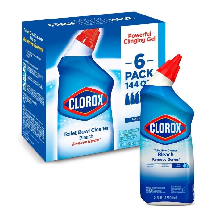 💓好市多代購💓 Clorox 高樂氏 亮白馬桶清潔劑 709毫升 X 6入 除菌、去漬、漂白及除臭 留言-70元