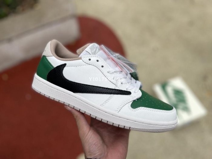 Nike Air Jordan 1 Low AJ1 白綠黑 倒鉤 文化百搭防滑籃球鞋 男鞋