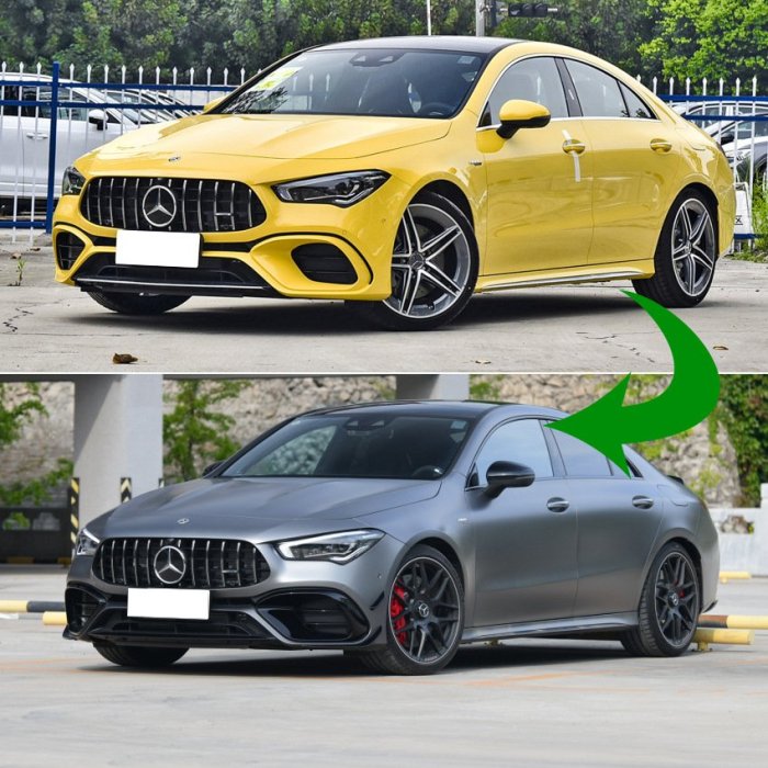 適用賓士CLA45 AMG C118 2020+ 前杠前風刀風口空力套件風刀改裝--請詢價