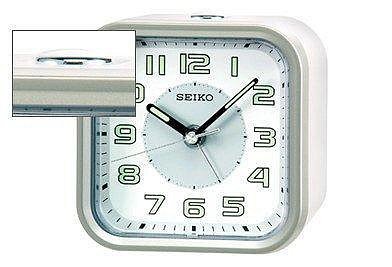 SEIKO ALARM CLOCK 日本精工漸進式電子音貪睡夜光正方形靜音鬧鐘 型號：QHE128A【神梭鐘錶】