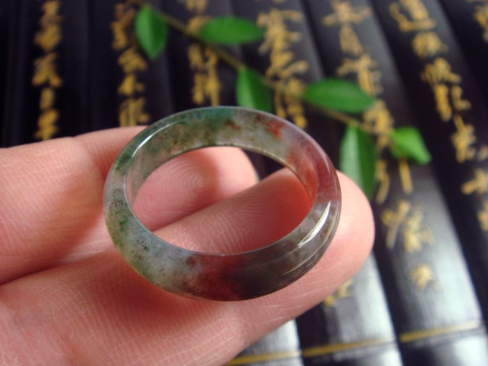 ◎臻品閣◎ 天然A貨《冰透水草玉~大圍21.2mm~戒指》013