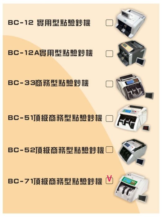 點驗鈔機-力田BC-71 台幣 銀行專業級 點驗鈔機 ~品質保證 加送紫光偽燈鈔筆-特惠中~