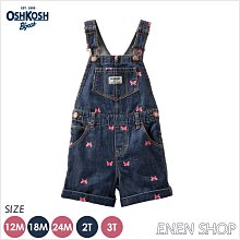 『Enen Shop』@OshKosh 刺繡蝴蝶款單寧吊帶短褲 #063210｜12M/18M/24M/2T