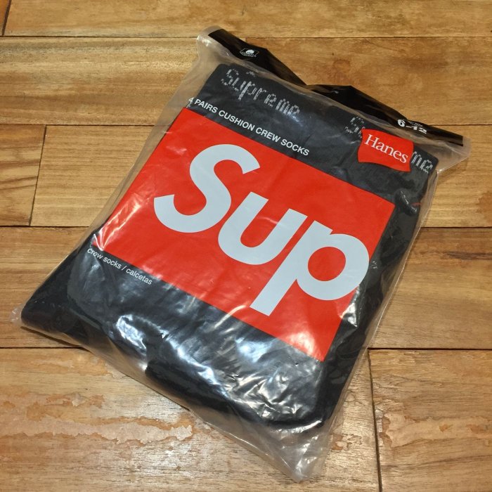 現貨 SUPREME HANES CREW SOCKS 一包4雙 黑