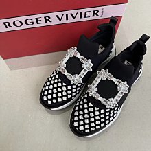 法國精品鞋履品牌 Roger Vivier 水晶釦 休閒鞋 藍/黑 38.5