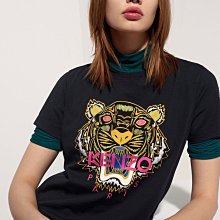 Kenzo 限定款 Tiger cotton Tee 虎頭短袖棉T 黑虎頭 / 粉紅字