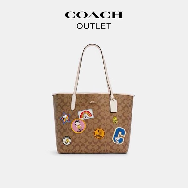 COACH  X PEANUTS CITY托特包 購物袋 手提包 單肩包 超低