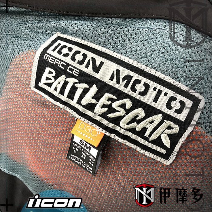 伊摩多※美國 iCON MERC BATTLESCAR防摔衣 D3O護具 通風拉鍊 防潑水連帽外套 春夏秋休閒版 。綠