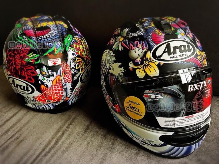 ［阿群部品］日本 ARAI RX-7X ORIENTAL 浮世繪 限定版 全罩 消光黑 消光藍 台中特約專賣店 頂級 舒適