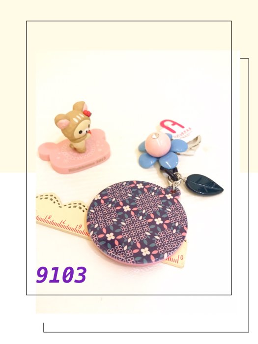 $9103～妍選Aznavour 可愛日本風造型鑰匙圈綴可愛小花與圓珠超值$269