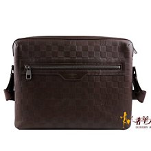 已售出＊奢華大道國際精品＊【L2092】LV 咖啡色棋盤格全皮 CALYPSO 斜背包 N41203