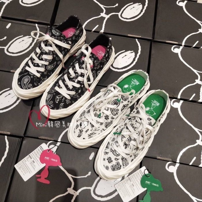 ☆mini韓國美妝代購☆ 韓國 AGE sneakers x 史奴比聯名款 低筒輪胎帆布穆勒鞋 史努比 【懶人鞋下單處】