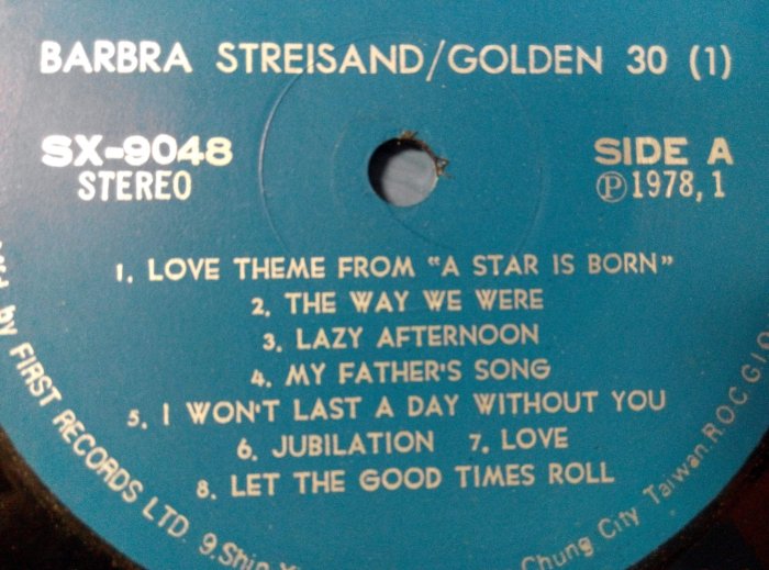 NO137黑膠唱片LP 西洋音樂芭芭拉·史翠珊 BARBRA STREISAND GOLDEN 30 板南線可面交