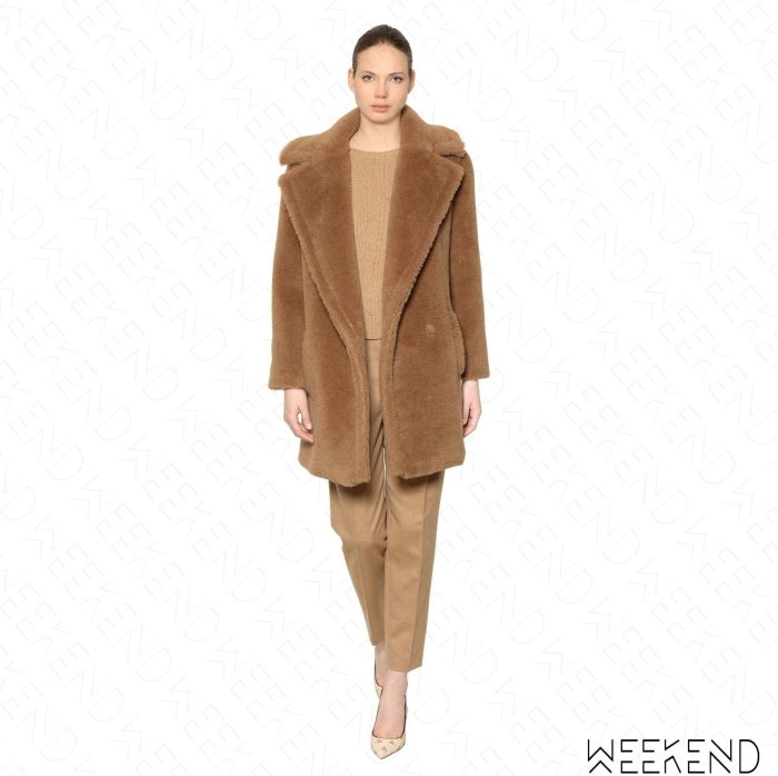 【WEEKEND】 MAX MARA Ofelia 駝絨真絲混紡 外套 大衣 駝色