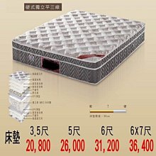 【設計私生活】6x7尺硬式獨立筒平三線床墊(全館免運費)201