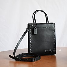 【茱麗葉精品】全新精品 COACH 專櫃商品 CE729 CASHIN 水晶鉚釘迷你兩用托特包.黑 現貨