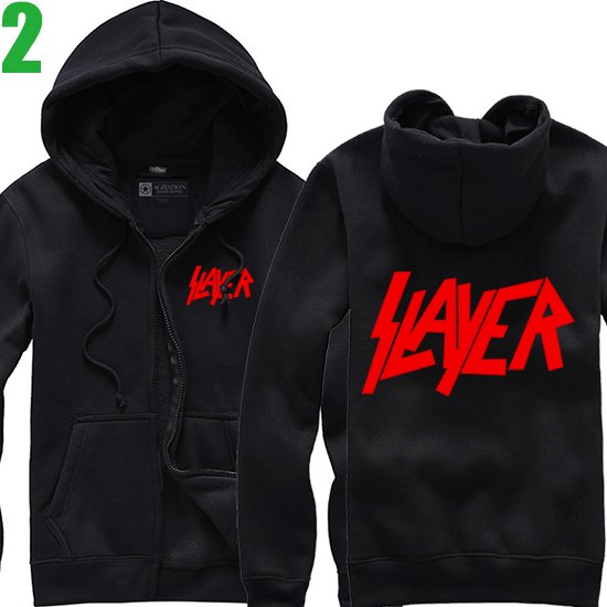 Slayer【超級殺手樂團】連帽厚絨長袖鞭擊重金屬搖滾樂團外套(共5種顏色可供選購) 新款上市購買多件多優惠!【賣場二】