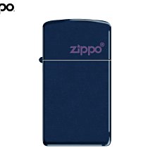 【寧寧精品*台中ZIPPO打火機30年專賣店】Zippo logo 窄版系列 經典暗夜藍 美國直送終身保固 4295-2