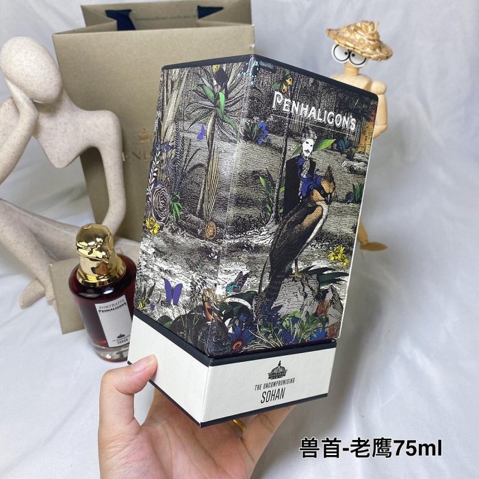 永不言敗的索罕(老鷹)Penhaligon‘s 潘海利根香水獸首系列-老鷹香水75ml前調:玫瑰粉紅胡椒藏紅 NO5988