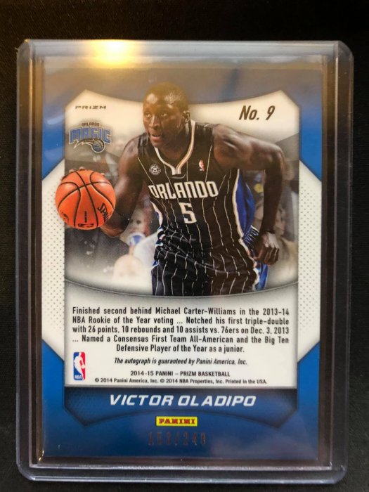 『Dusty』2014-15 Prizm Victor Oladipo Blue Auto 簽名 限量 /249