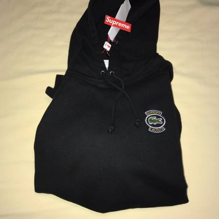 Supreme X Lacoste Hooded Sweatshirt Pink BLACK WHITE 多色年度聯名