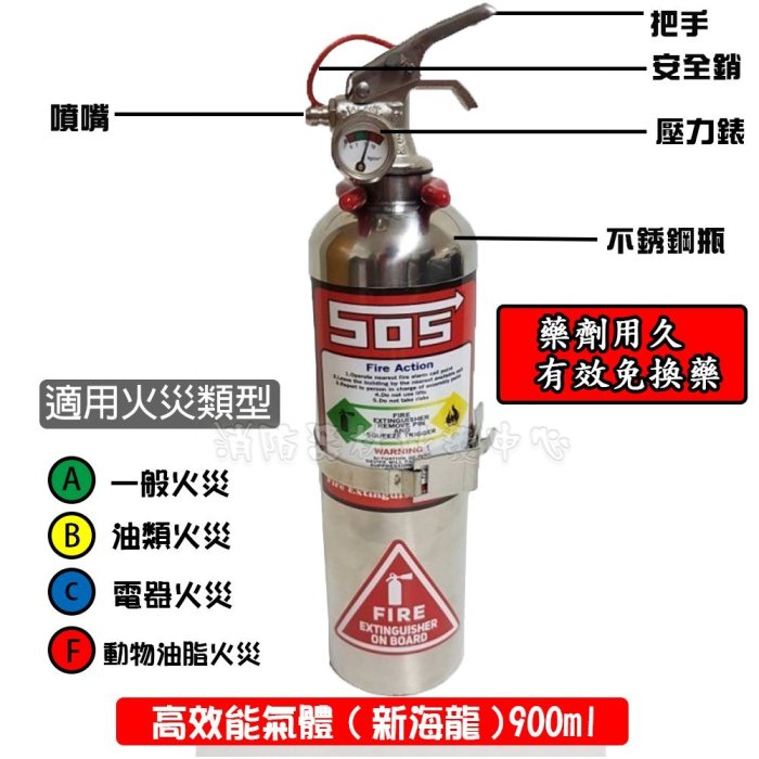 車用滅火器 家用  防狼催淚噴霧器兼 滅火器 1型HFC-227潔淨氣體 泡沫滅火器 另售乾粉滅火器  永久免換藥2