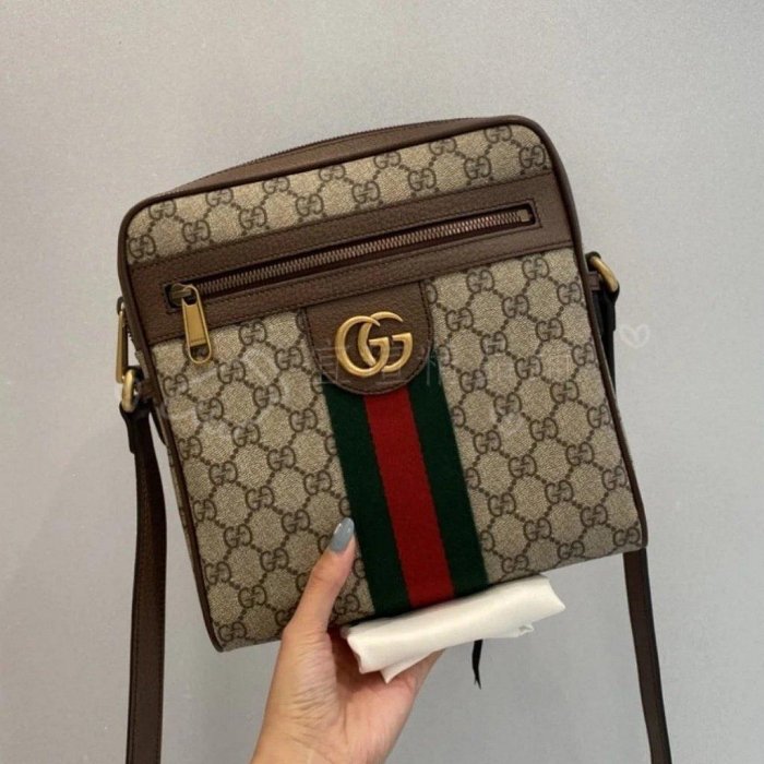 【宜瑄精品鋪】GUCCI  Ophidia GG 單肩 斜跨 郵差包 男款 米色 547934 側背包