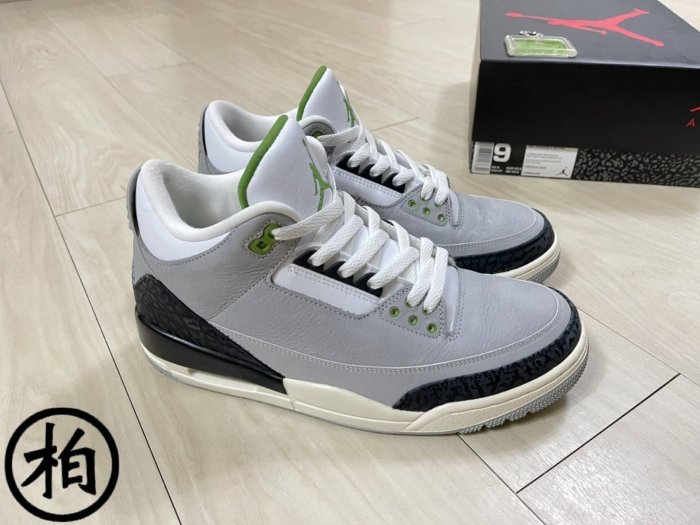 柏】二手台灣公司貨AIR JORDAN 3 RETRO Chlorophyll 灰綠葉綠素136064