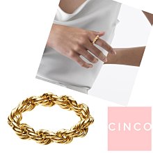 CINCO 葡萄牙精品 BIA RING 925純銀鑲24K金戒指 簡約編織小寬版戒指
