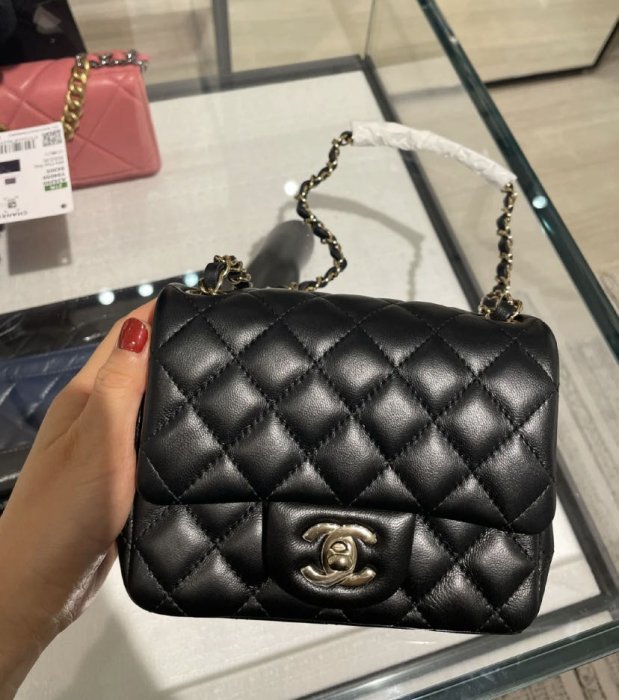 【COCO 精品專賣】Chanel A35200 mini Coco 方胖子 肩背包 黑金