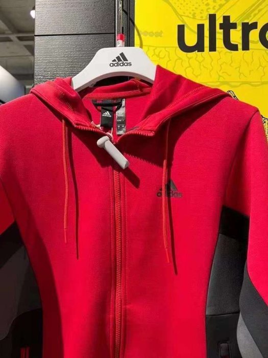 KIKI精選 Adidas愛迪達男裝春季新款運動訓練防風針織連帽夾克外套H39240