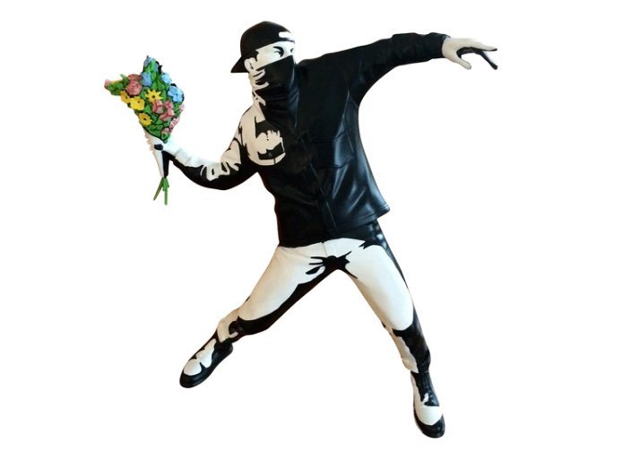 Banksy Flower Bomber Black/Multi 擲花者《北市實體店面現貨