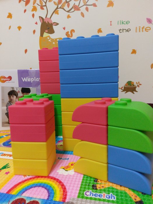 [二手] 童心園 Weplay Q-Blocks 巧巧大積木-家庭組 嬰兒寶寶 安全軟積木 益智玩具 (32入)