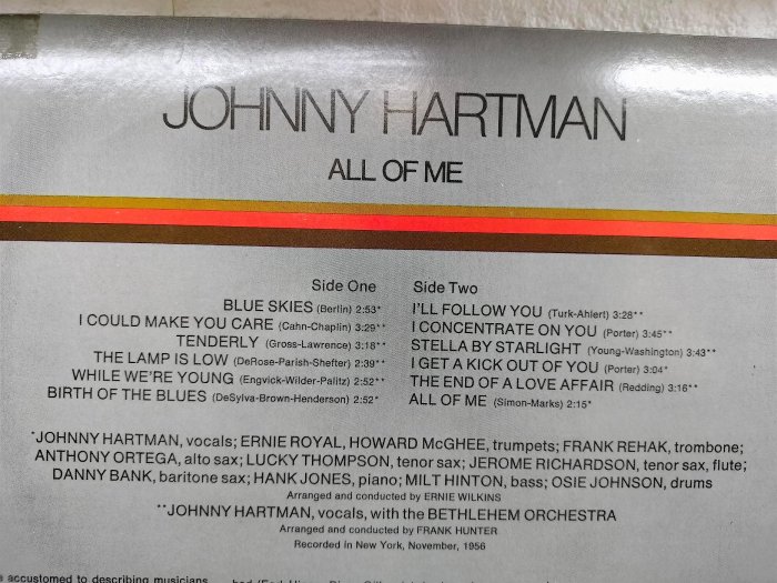 1978美版 Johnny hartman All of me 爵士男聲黑膠