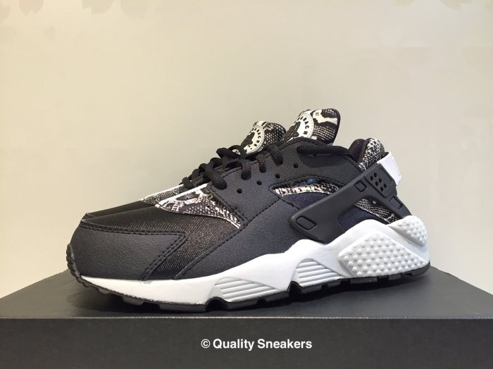 現貨 - Nike WMNS Air Huarache Run 黑武士 黑蛇 黑白 蛇紋 女段 725076 002