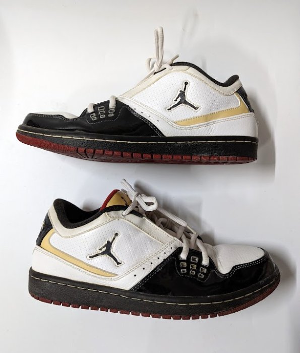 二手 絕版 NIKE Air Jordan 1 Flight Low 經典 黑白紅 配色 耐吉 喬丹 籃球鞋 球鞋