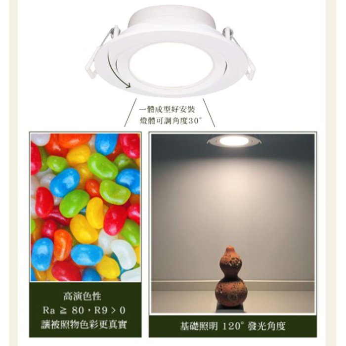 【EDDY燈飾網】台灣現貨(OD) 舞光 LED-5W 7公分廣角型浩瀚崁燈 一體成型好安裝 通過CNS認證