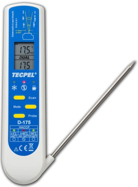 TECPEL 泰菱》食品級 紅外線溫度計 D-175  快速掃描食品 食品溫度計 探針溫度計 刷卡 含稅 食品紅外線溫度