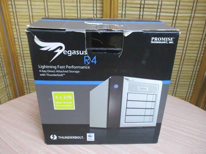 康榮科技二手儀器領導廠商Promise Pegasus R4 Thunderbolt 極速磁碟陣列 4*1TB