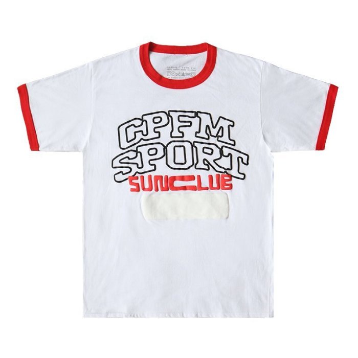 亞軒潮店 現貨潮款kanye菲董同款 CPFM.XYZ Sport Sunclub Logo Ringer 拼色短袖T 滿千免運