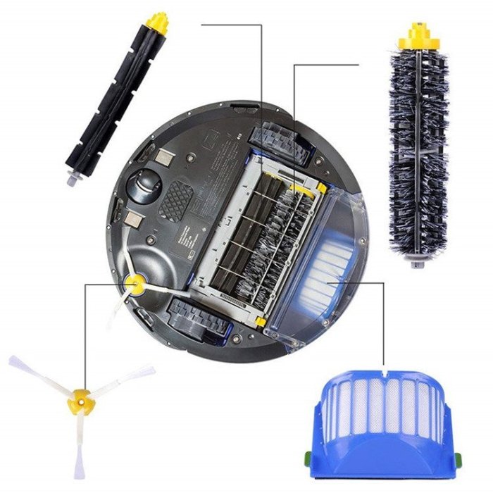 全新iRobot Roomba 600系列606 680 690 695掃地機器人配件9件組 主刷+邊刷+濾網+清潔工具