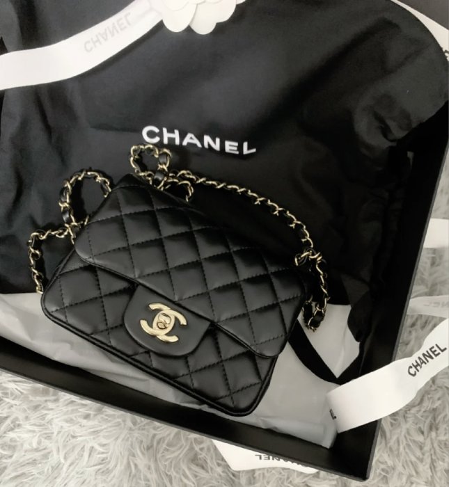 【COCO 精品專賣】Chanel A35200 mini Coco 方胖子 肩背包 黑金